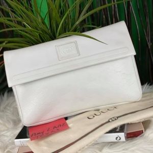 Sold! Gucci Large White Clutch